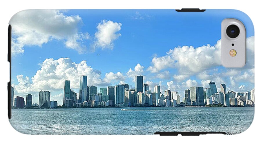 Brickell Bay from Key Biscayne Florida - Phone Case