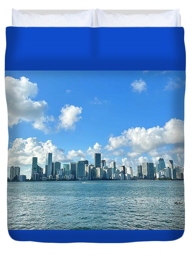 Brickell Bay from Key Biscayne Florida - Duvet Cover