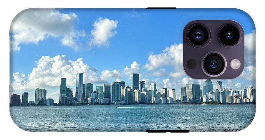 Brickell Bay from Key Biscayne Florida - Phone Case