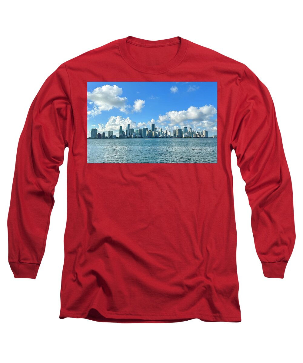 Brickell Bay from Key Biscayne Florida - Long Sleeve T-Shirt