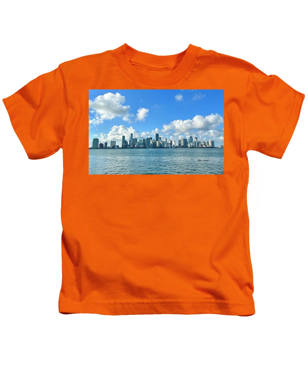 Brickell Bay from Key Biscayne Florida - Kids T-Shirt