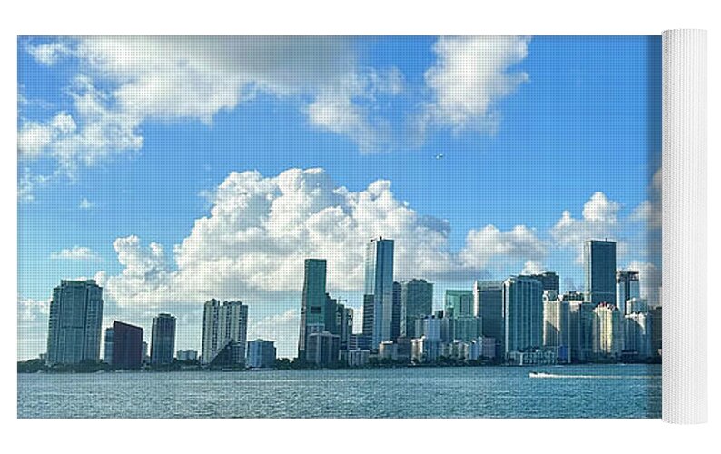 Brickell Bay from Key Biscayne Florida - Yoga Mat