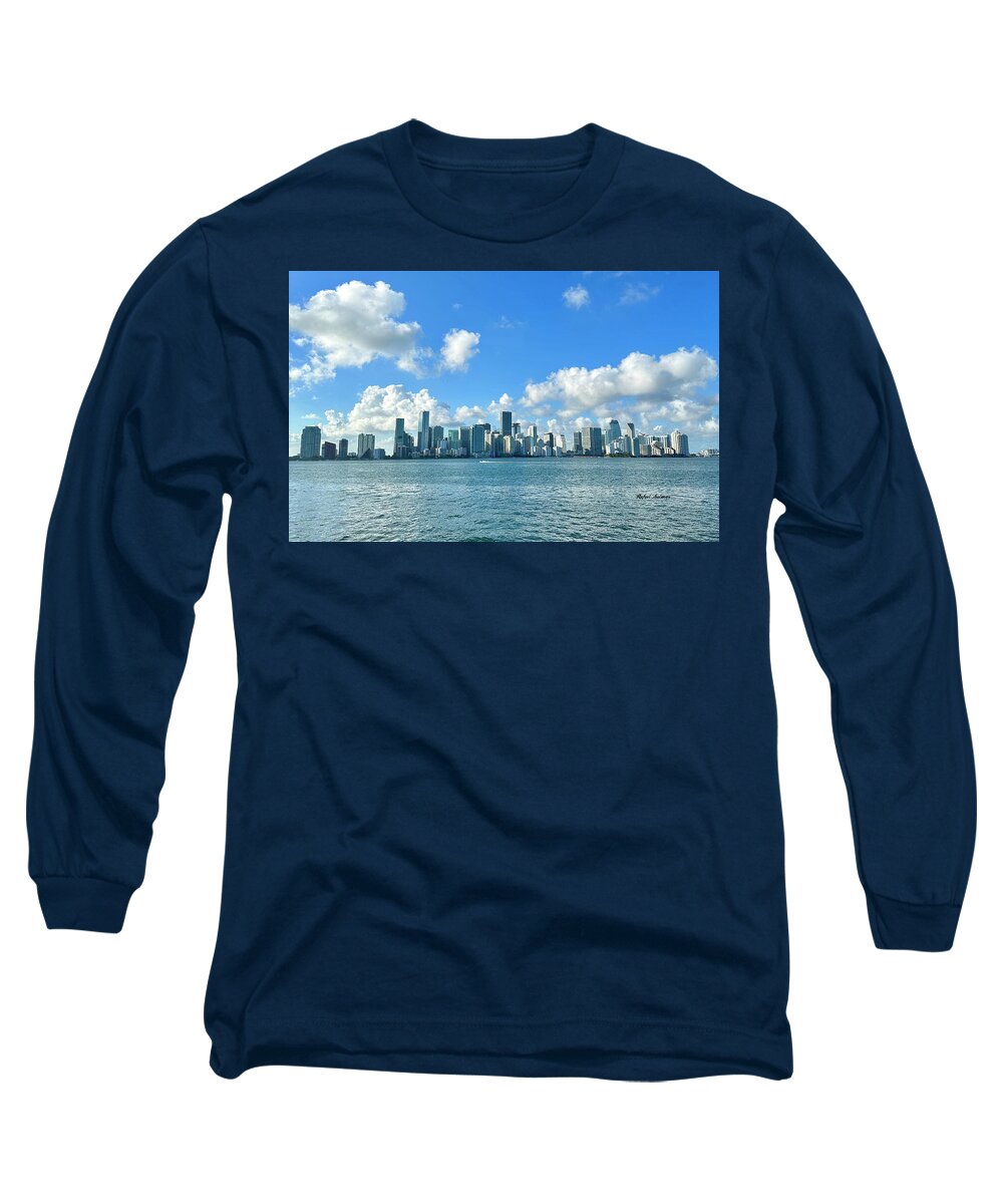 Brickell Bay from Key Biscayne Florida - Long Sleeve T-Shirt