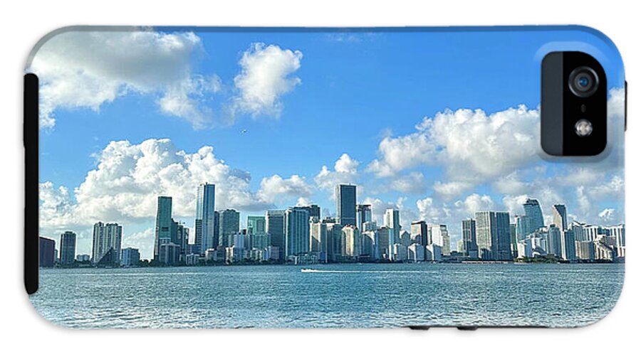 Brickell Bay from Key Biscayne Florida - Phone Case