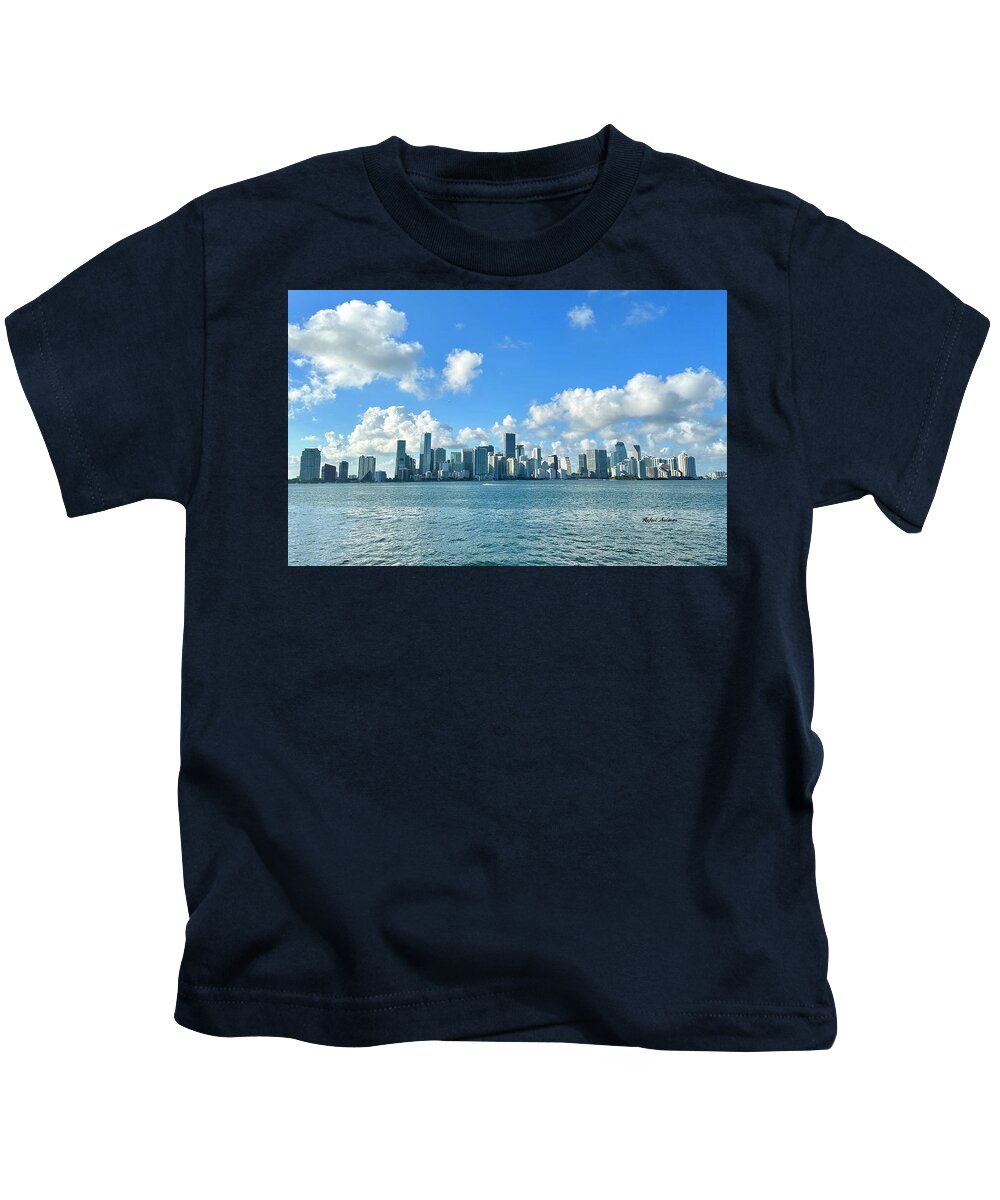 Brickell Bay from Key Biscayne Florida - Kids T-Shirt