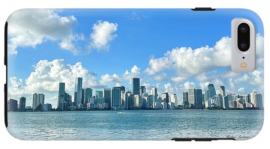 Brickell Bay from Key Biscayne Florida - Phone Case