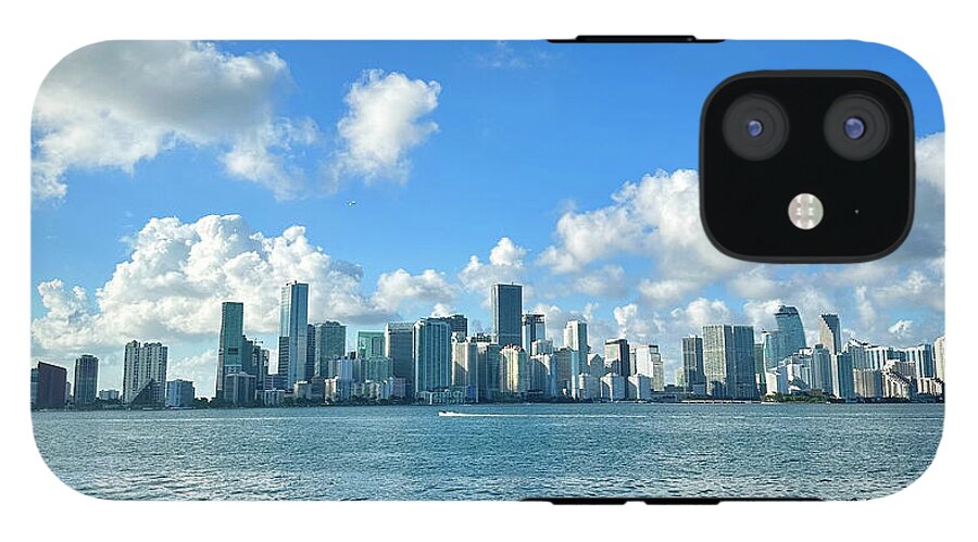 Brickell Bay from Key Biscayne Florida - Phone Case