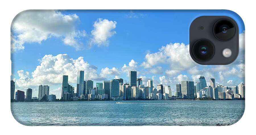 Brickell Bay from Key Biscayne Florida - Phone Case