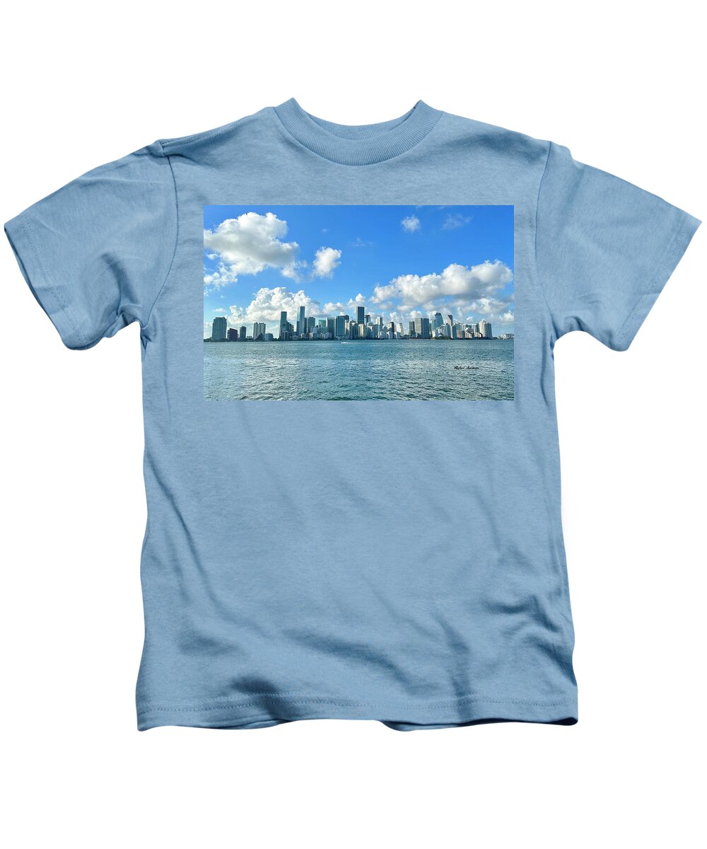 Brickell Bay from Key Biscayne Florida - Kids T-Shirt