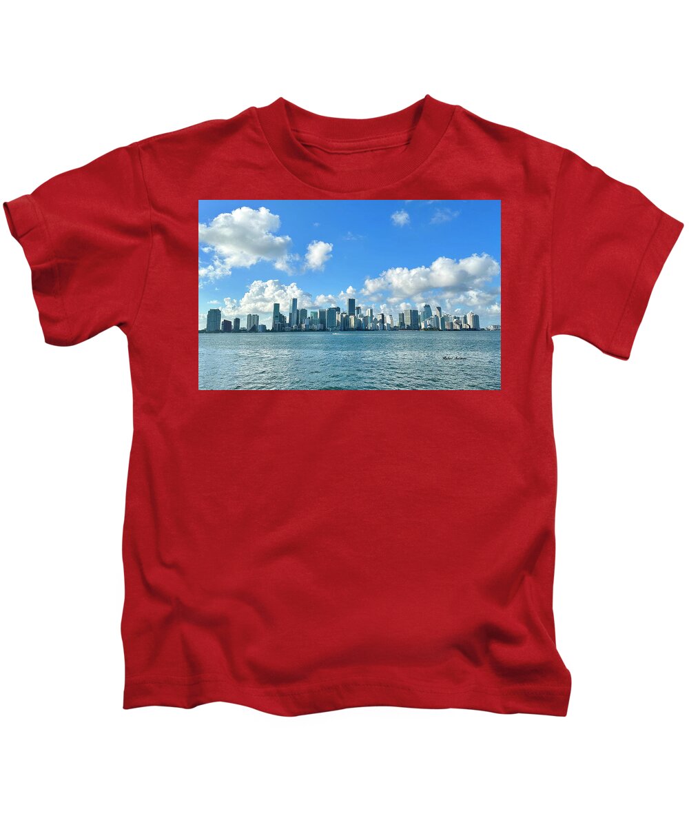 Brickell Bay from Key Biscayne Florida - Kids T-Shirt