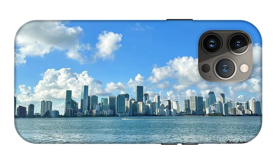 Brickell Bay from Key Biscayne Florida - Phone Case