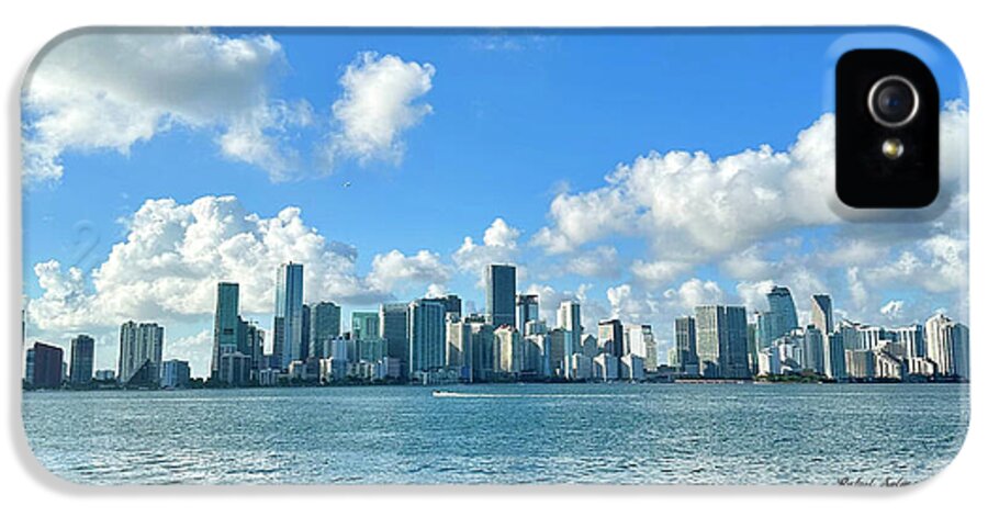 Brickell Bay from Key Biscayne Florida - Phone Case