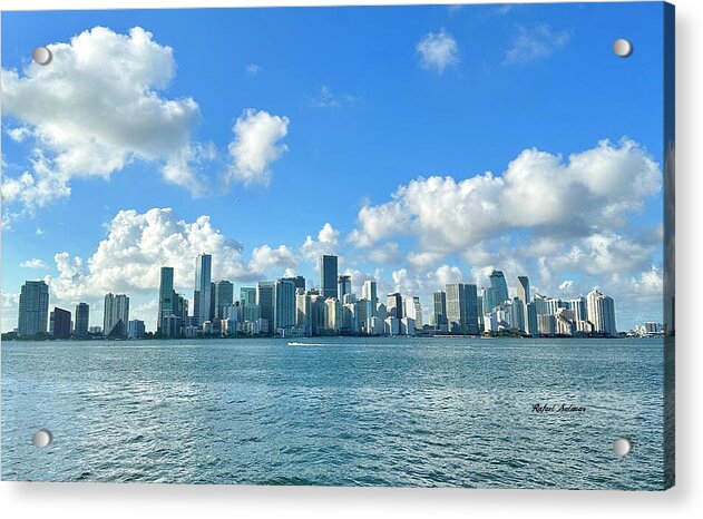 Brickell Bay from Key Biscayne Florida - Acrylic Print