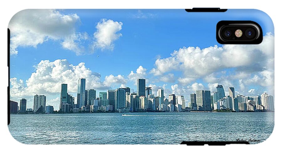 Brickell Bay from Key Biscayne Florida - Phone Case