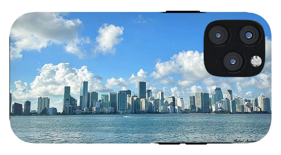 Brickell Bay from Key Biscayne Florida - Phone Case