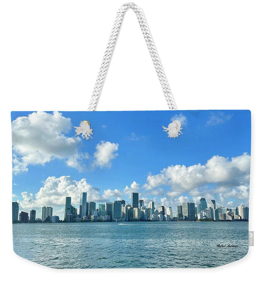 Brickell Bay from Key Biscayne Florida - Weekender Tote Bag