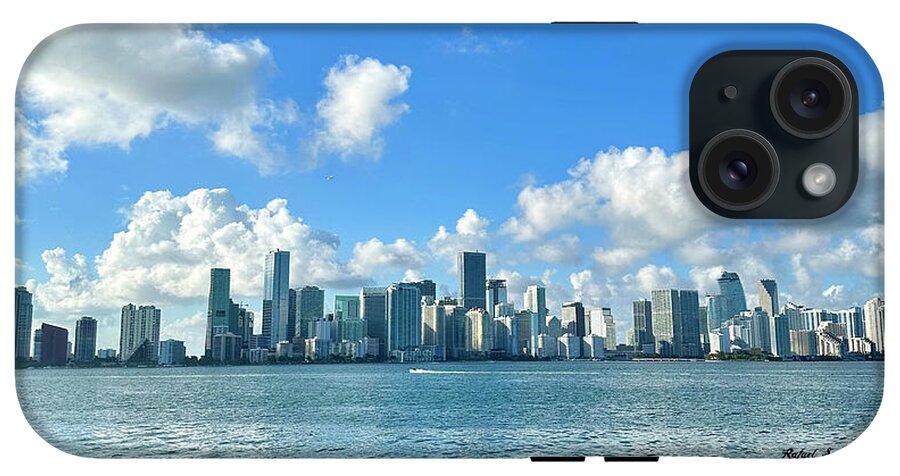 Brickell Bay from Key Biscayne Florida - Phone Case