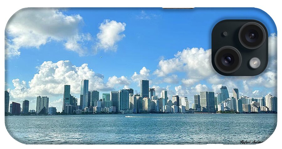 Brickell Bay from Key Biscayne Florida - Phone Case