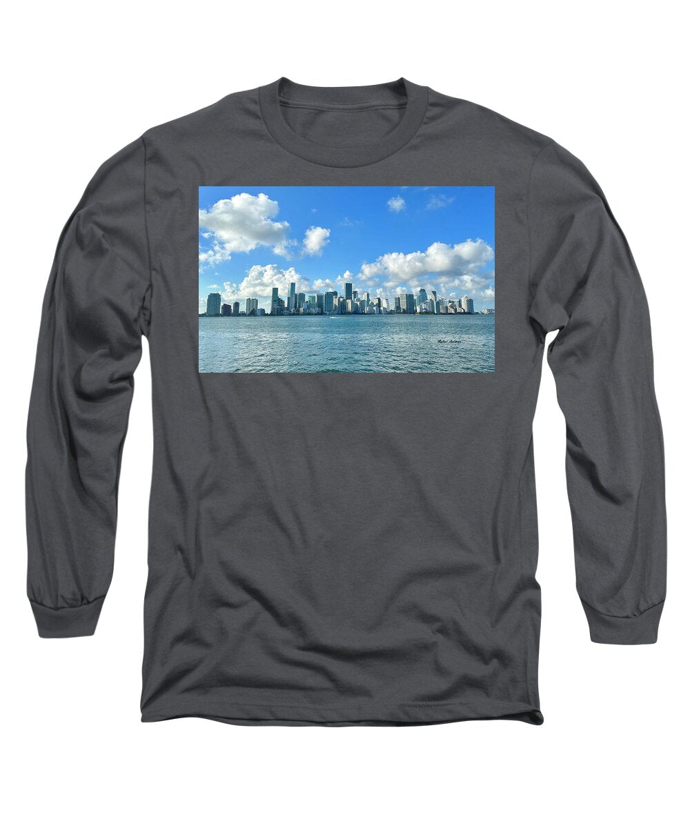 Brickell Bay from Key Biscayne Florida - Long Sleeve T-Shirt