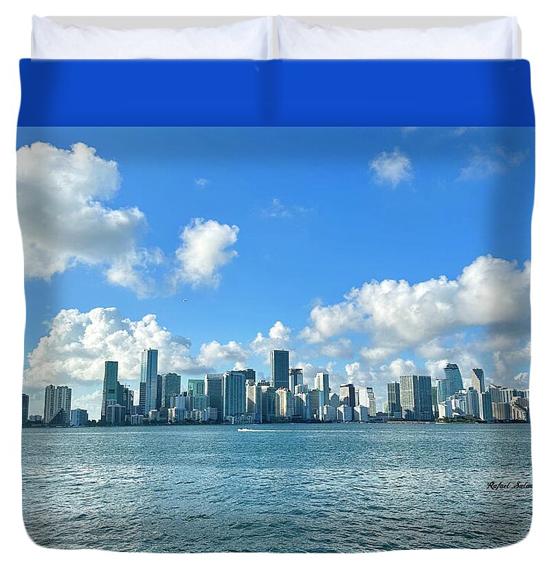 Brickell Bay from Key Biscayne Florida - Duvet Cover