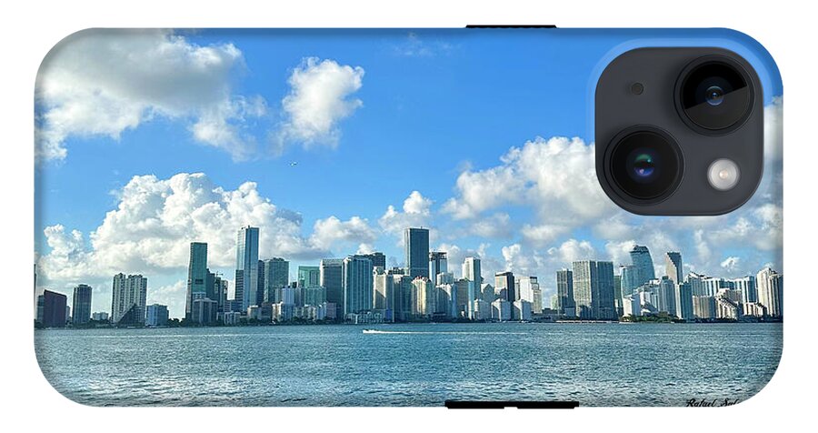 Brickell Bay from Key Biscayne Florida - Phone Case