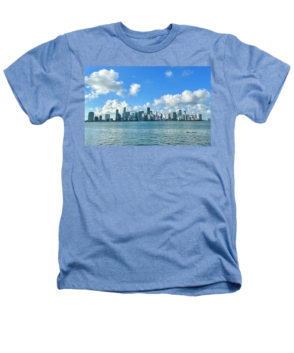 Brickell Bay from Key Biscayne Florida - Heathers T-Shirt