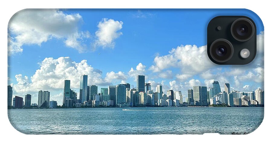 Brickell Bay from Key Biscayne Florida - Phone Case