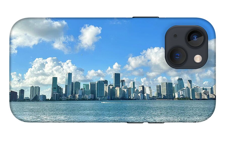 Brickell Bay from Key Biscayne Florida - Phone Case