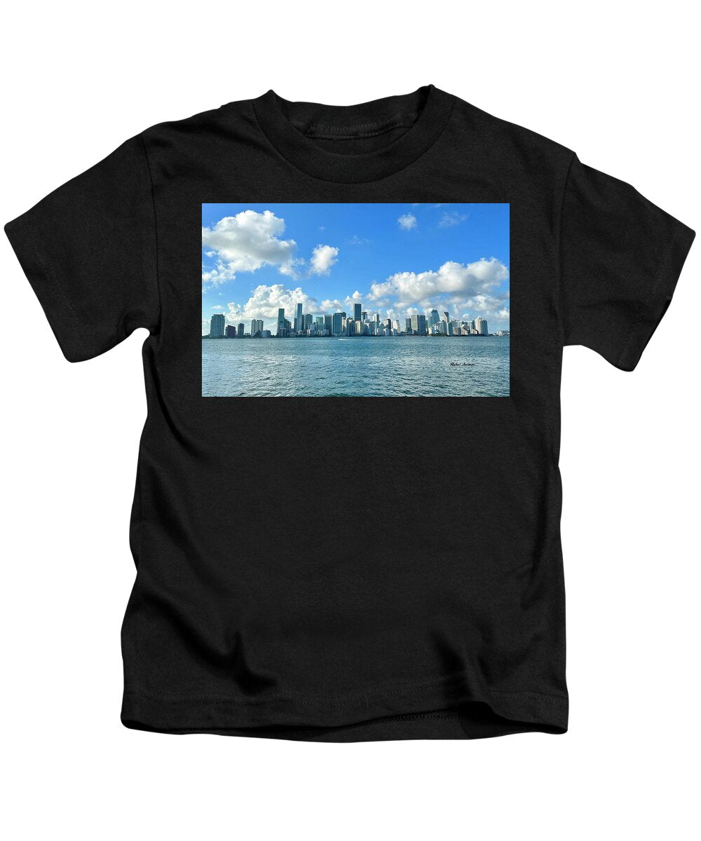 Brickell Bay from Key Biscayne Florida - Kids T-Shirt