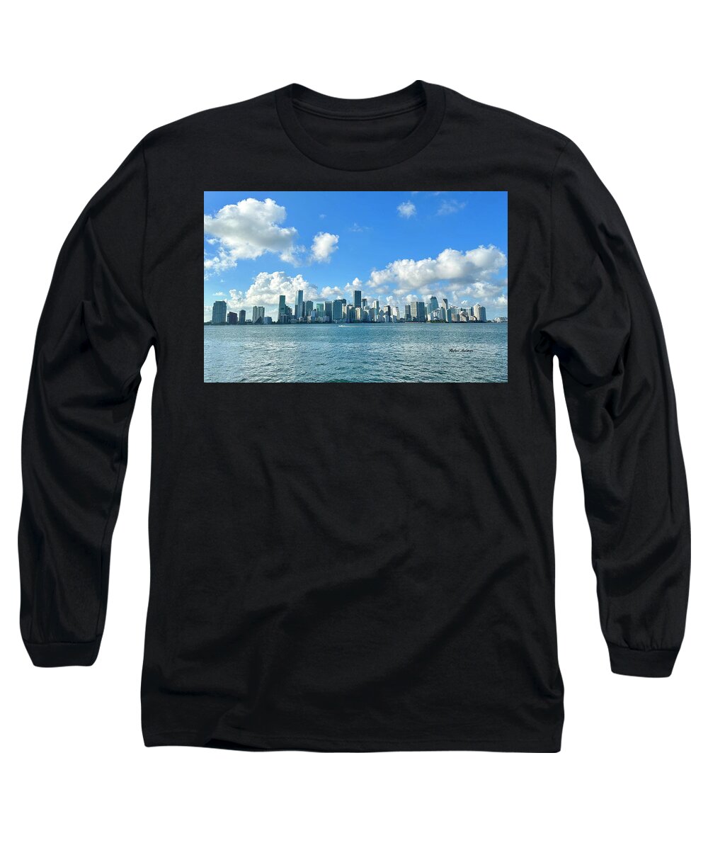 Brickell Bay from Key Biscayne Florida - Long Sleeve T-Shirt