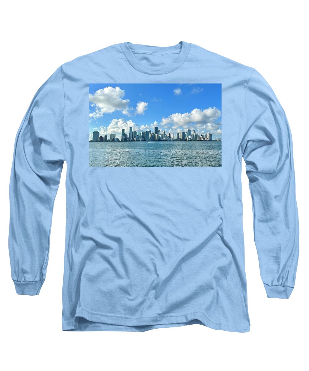 Brickell Bay from Key Biscayne Florida - Long Sleeve T-Shirt