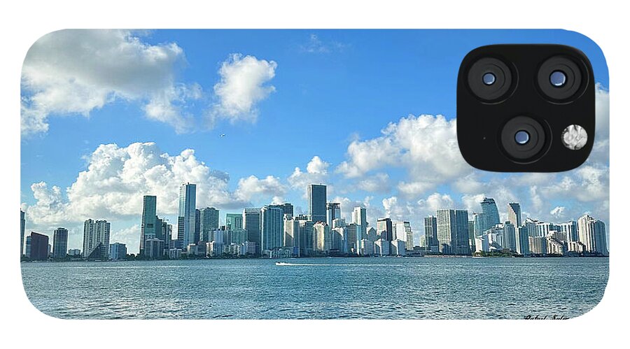 Brickell Bay from Key Biscayne Florida - Phone Case