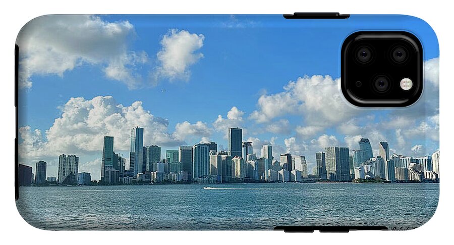 Brickell Bay from Key Biscayne Florida - Phone Case