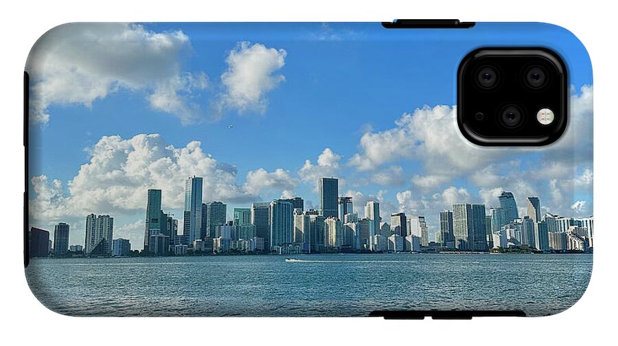 Brickell Bay from Key Biscayne Florida - Phone Case