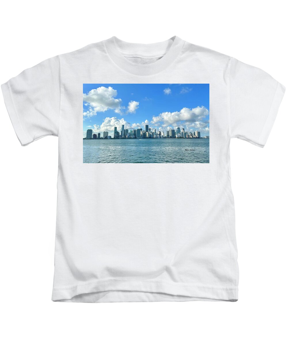 Brickell Bay from Key Biscayne Florida - Kids T-Shirt