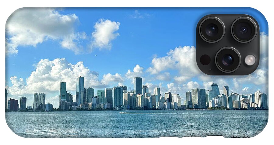 Brickell Bay from Key Biscayne Florida - Phone Case