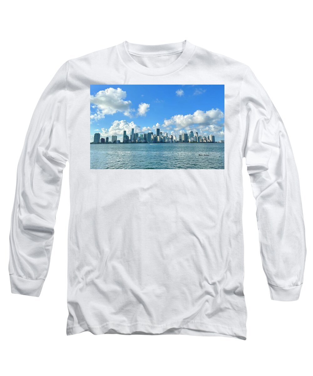 Brickell Bay from Key Biscayne Florida - Long Sleeve T-Shirt