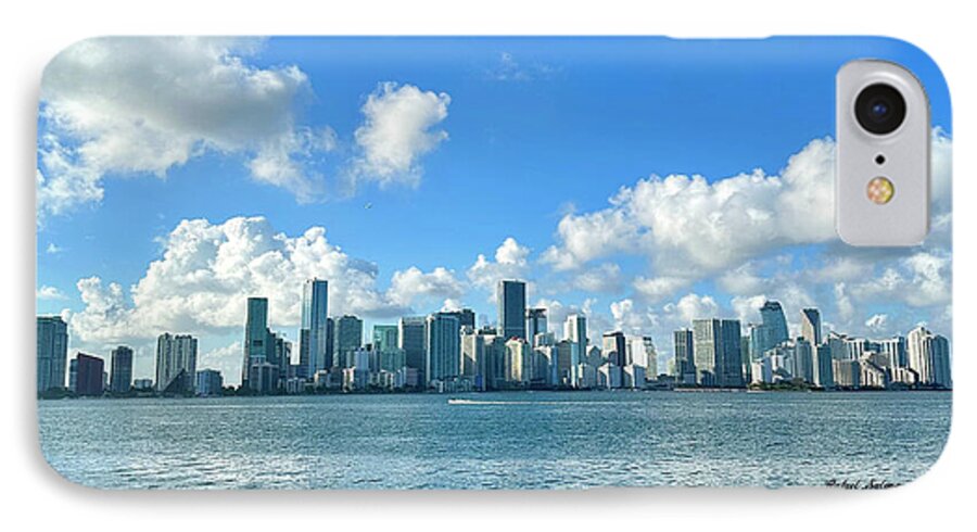 Brickell Bay from Key Biscayne Florida - Phone Case