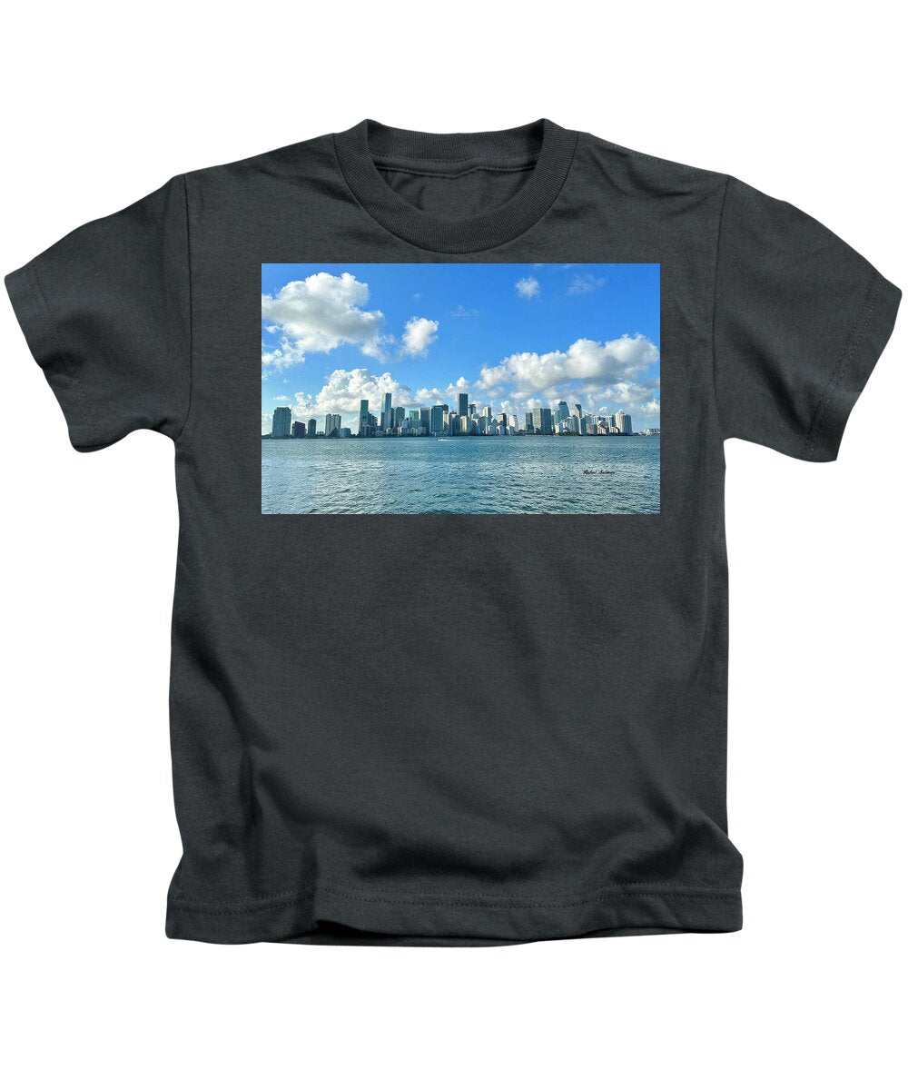 Brickell Bay from Key Biscayne Florida - Kids T-Shirt