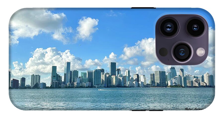 Brickell Bay from Key Biscayne Florida - Phone Case