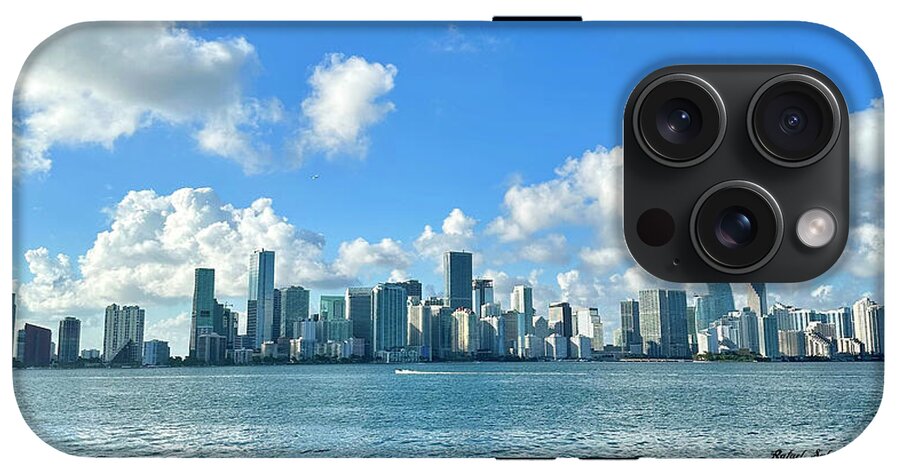 Brickell Bay from Key Biscayne Florida - Phone Case