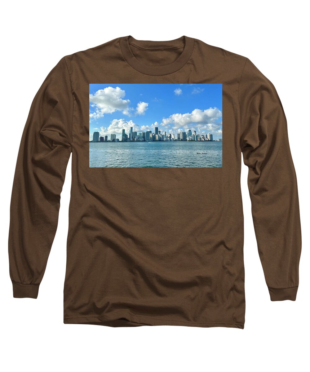 Brickell Bay from Key Biscayne Florida - Long Sleeve T-Shirt