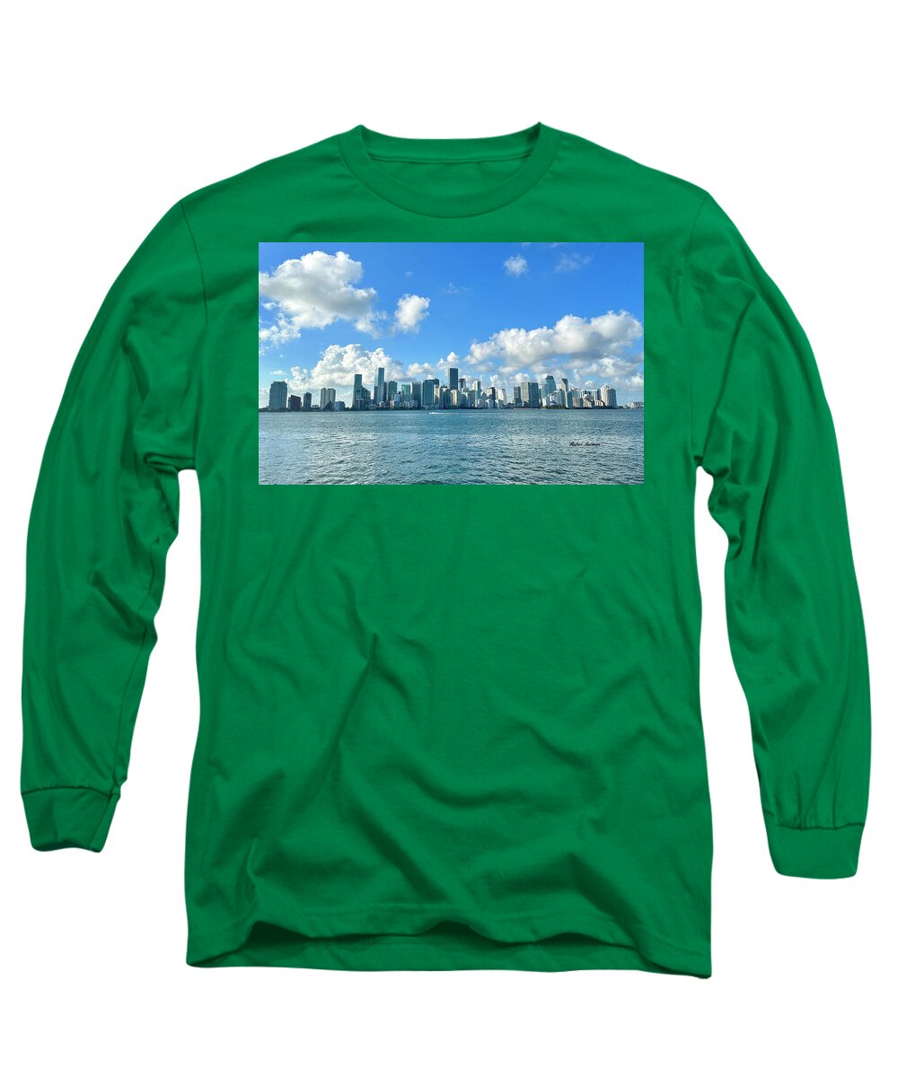 Brickell Bay from Key Biscayne Florida - Long Sleeve T-Shirt