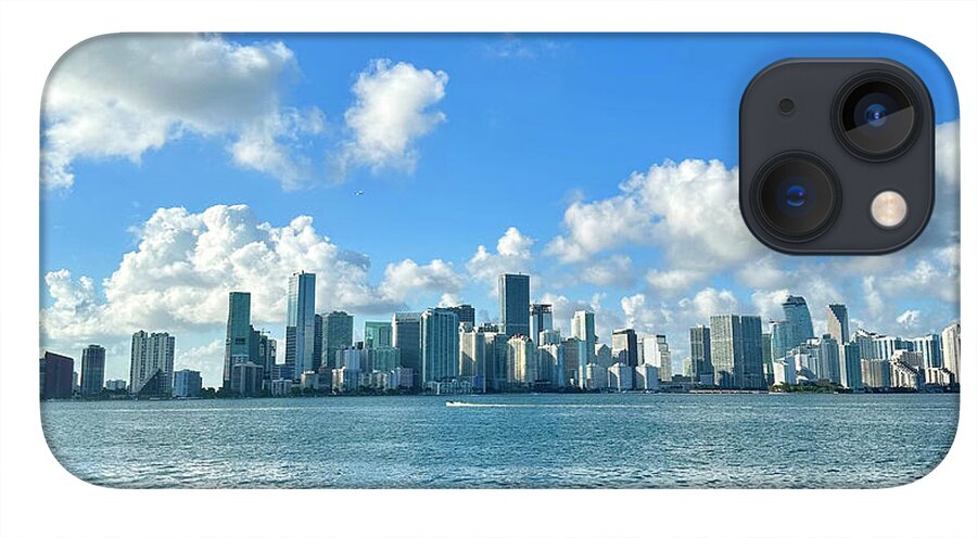 Brickell Bay from Key Biscayne Florida - Phone Case