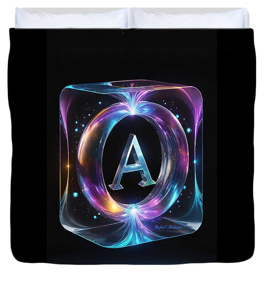 Cosmic Alphabet A - Duvet Cover