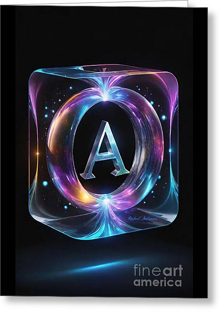 Cosmic Alphabet A - Greeting Card
