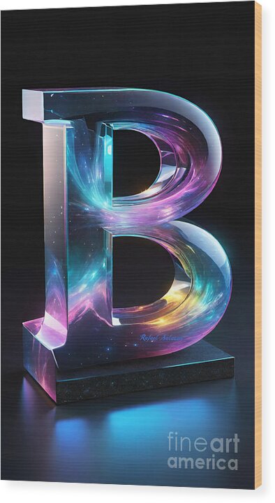 Cosmic Alphabet B - Wood Print