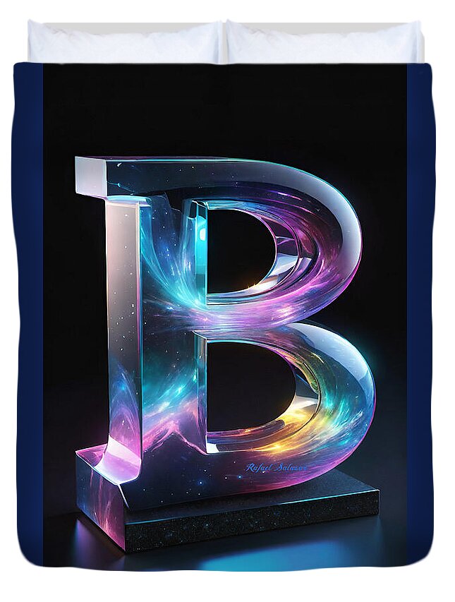 Cosmic Alphabet B - Duvet Cover