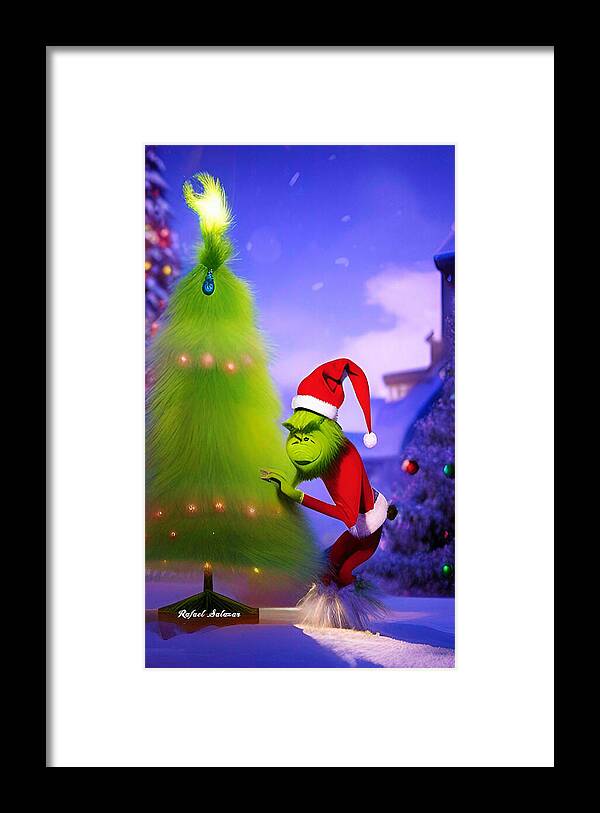 Mischief Grinch in the Christmas Glow - Framed Print