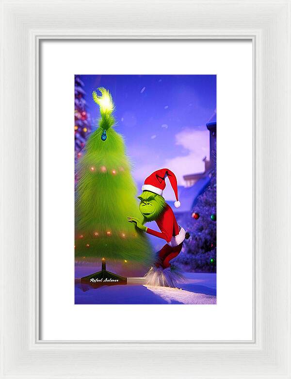 Mischief Grinch in the Christmas Glow - Framed Print